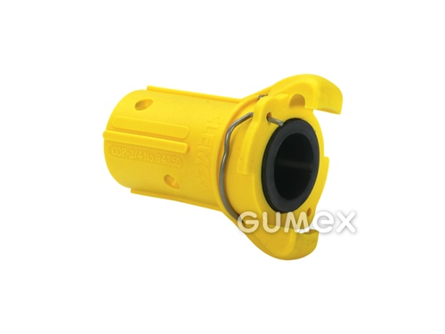 Kupplung für Schläuche für Feststoffe, 19/33mm, 12bar, Dichtung Perbunan typ T, Nylon, +100°C, gelb, 